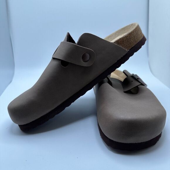 CUSHIONAIRE Women's Cork Footbed Clog with Genuine Leather Upper 6 BROWN - Picture 7 of 7